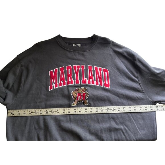 Vtg Maryland Terrapins Sweatshirt Gray XXL By Stadium Athletics Long Sleeve - Picture 5 of 6